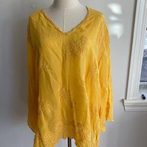 JOHNNY WAS Yellow Mandi Tunic